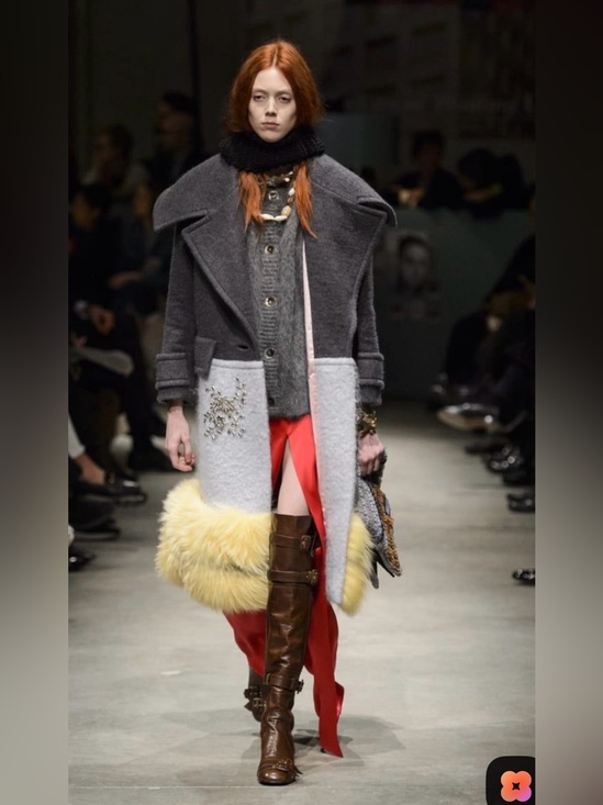 Prada Shoes - Runway Prada Capra Leather Over-The-Knee Tall Low Heel Boots Brown Size 37 EU
